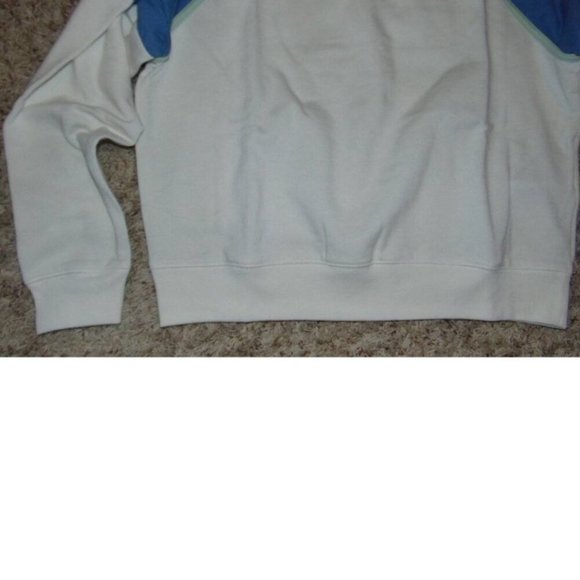 Womens Levis Sweatshirt Cream Blue Small Fleece Colorblock Crewneck Long Sleeve - Picture 4 of 5